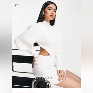 ASOS DESIGN high neck knitted mini dress with lace up back